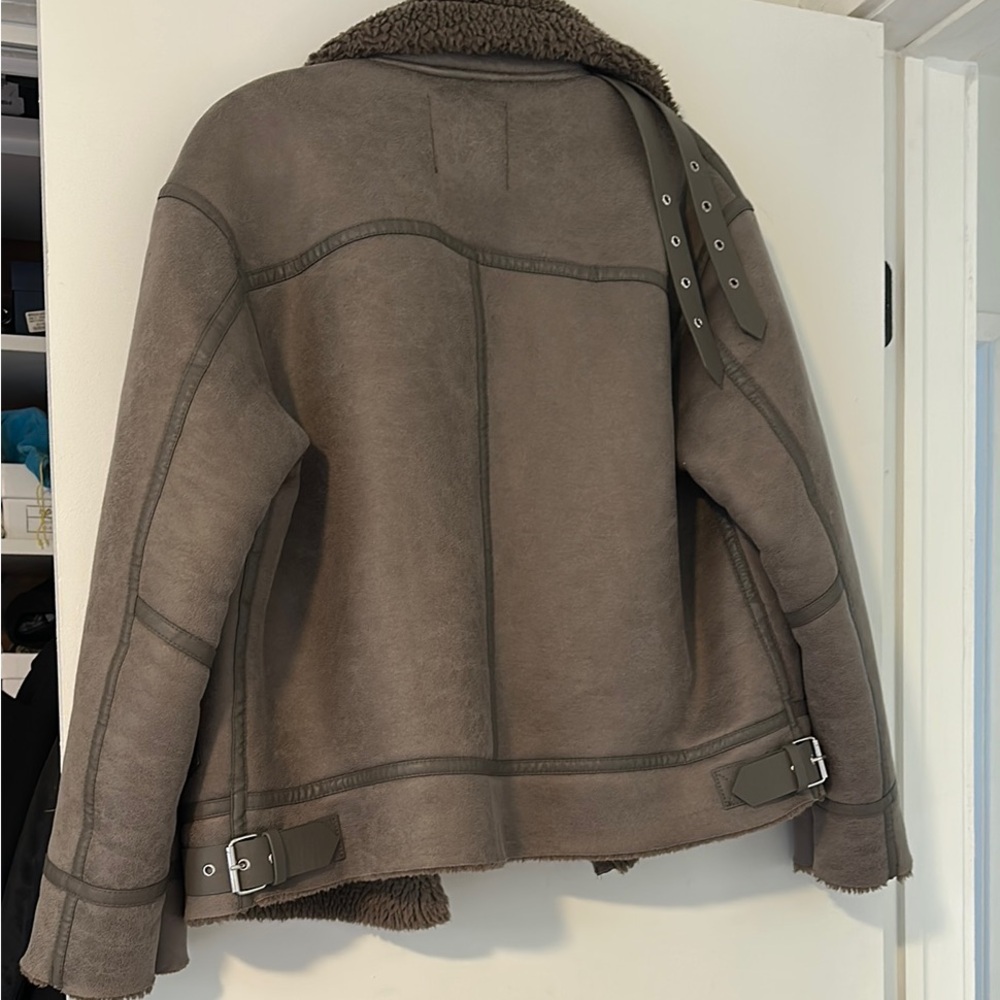 Zara Grey-Brown Shearling Jacket - image 4